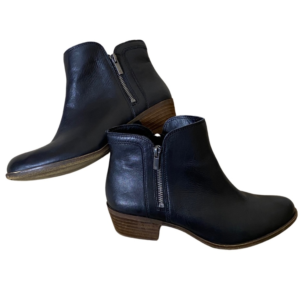 Lucky Brand “Breah” Black Leather Double Zip-Up Booties Size 10 - Picture 10 of 11